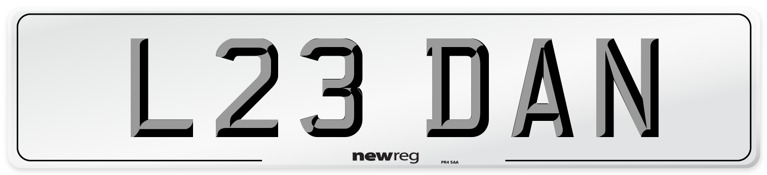 L23 DAN Number Plate from New Reg